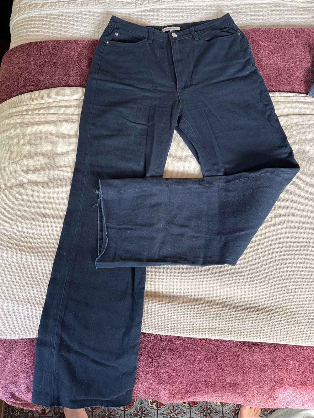 WeWoreWhat Navy Wide Leg Jeans - 100% Cotton!